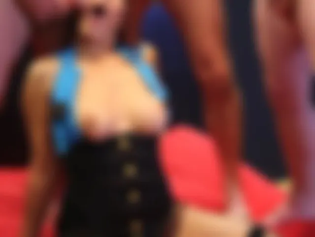 group of guys covering me in spunk at bukkake party