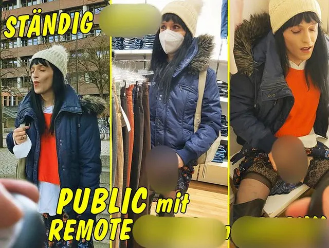 Ständig geil! Public unterwegs mit Remote Dildo im Arsch!