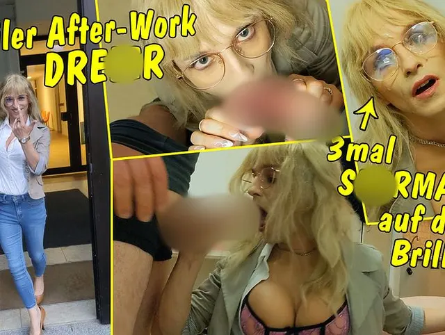 Geiler Afterwork Dreier! In der Studentenbude wird mir dreimal auf die Brille gewichst!