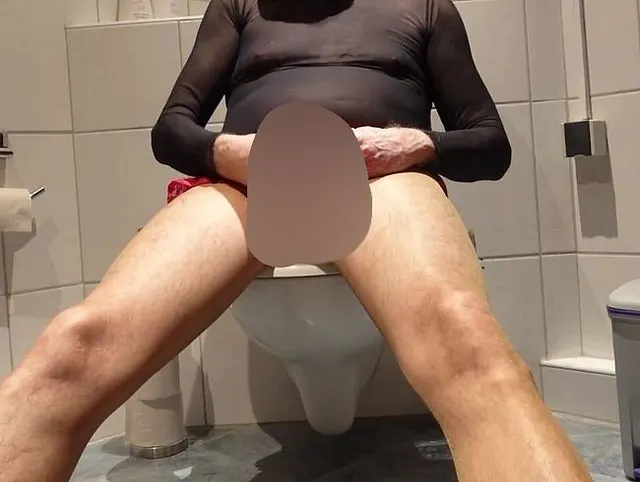 Obzön auf dem Klo u. dann die Dickmilch in deine Schluckfotze