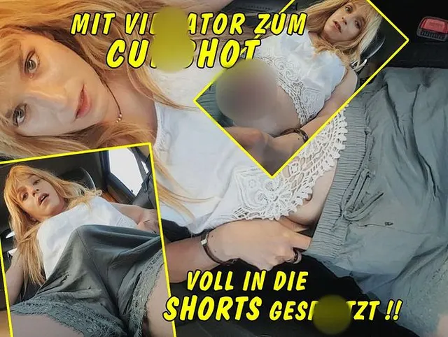 Mit Vibrator zum Cumshot! Voll in die Shorts gespritzt!