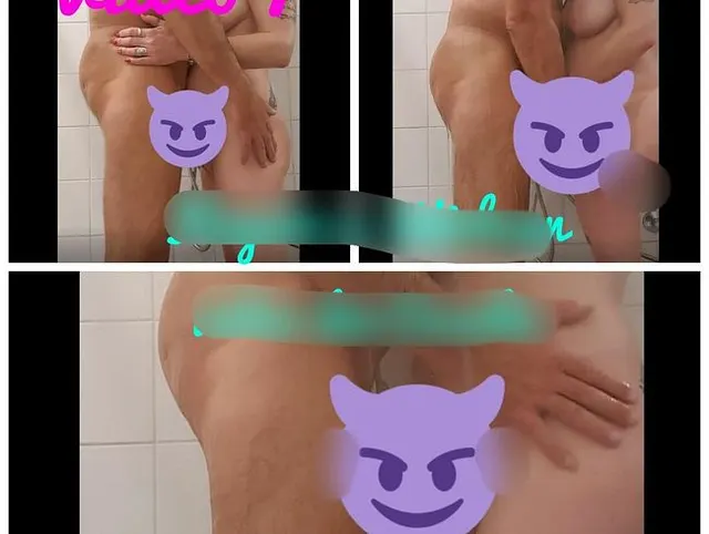 Fingern und Wichsen unter der Dusche