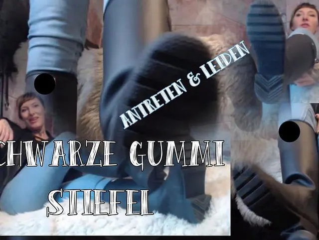 Schwarze Gummi Stiefel! Fetisch, antreten & leiden!