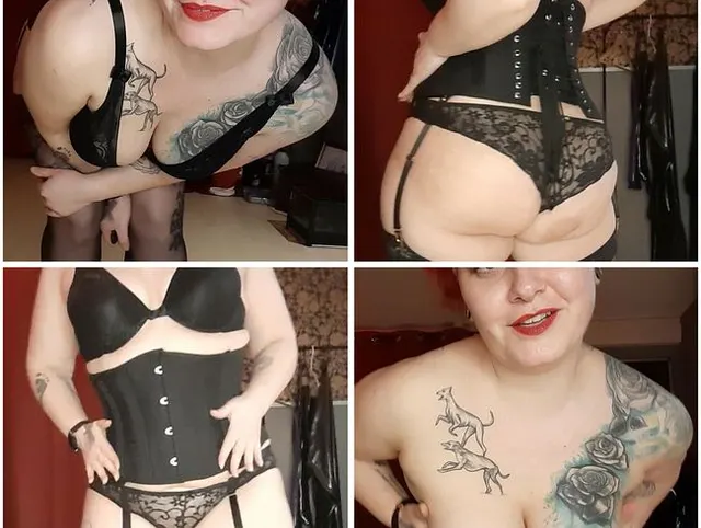 Heiße Femdom in Korsett und Strapse