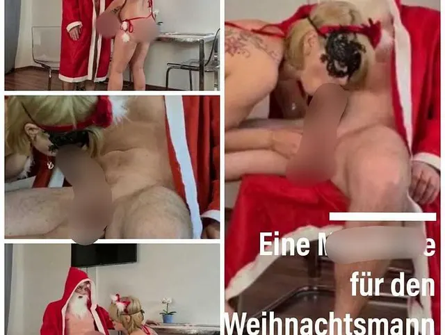 Den Weihnachtsmann vrführt - Rohr lutschen & entleeren Eichel vollen Sperma