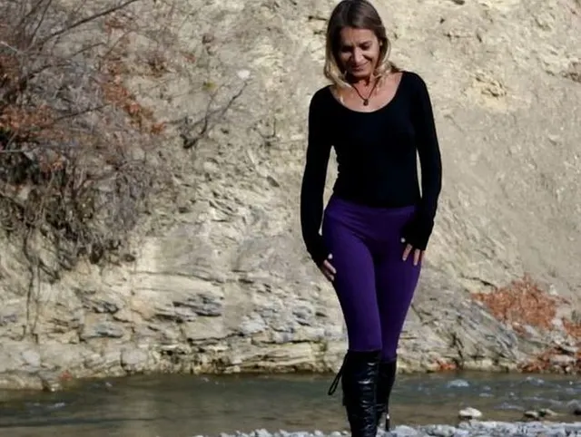 Pipi in lila Leggings