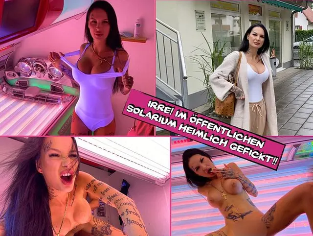 IRRE! Im öffentlichen Solarium heimlich gefickt!!!