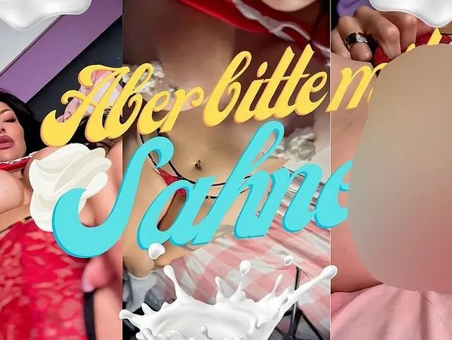 Aber bitte mit Sahne .... -geiles Leck Video mit dem extra süßen zusatz