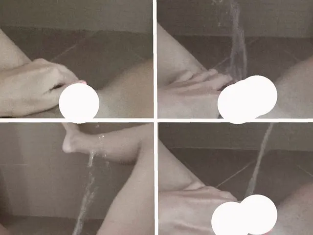 Pissing in the toilet.