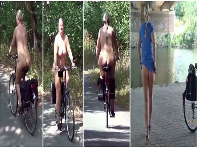 Nackt Fahrrad fahren und 2 mal Public pissen!