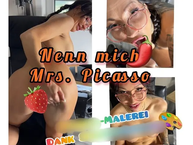 Nenn mich Mrs. Picasso! Sperma-Malerei dank Spritzschwanz
