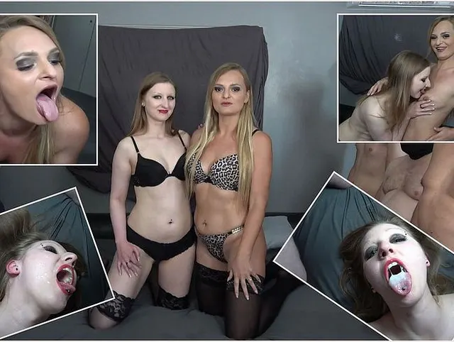 Lina Mila und Sperma Teen Arian Wolf auf einer AO Sperma Bangparty