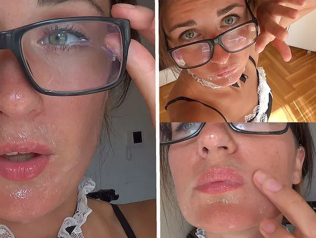 Mein Schritt Bruder Sperma auf meine Brille