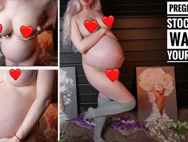 Schwanger nackt in Strümpfen flehe dich an, sie zu ficken