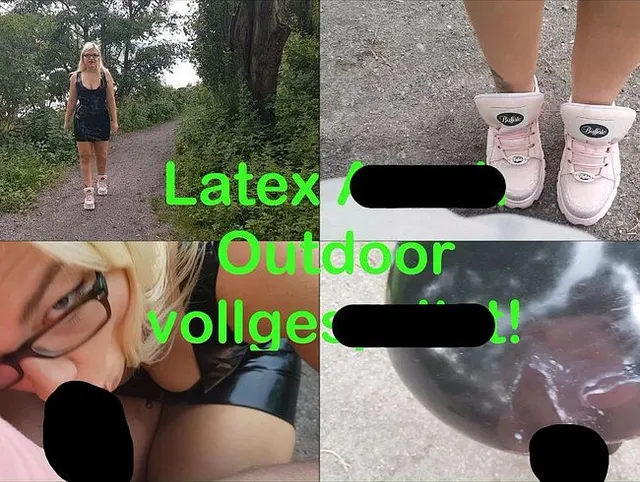 Latex Arsch Outdoor vollgespritzt!