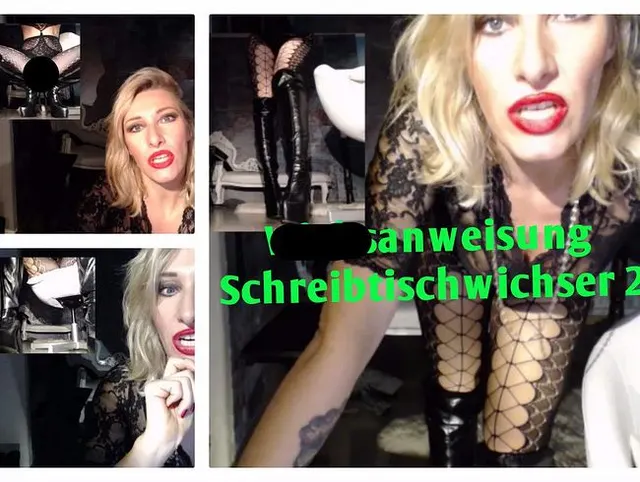 Wichsanweisung am Schreibtisch erwischt