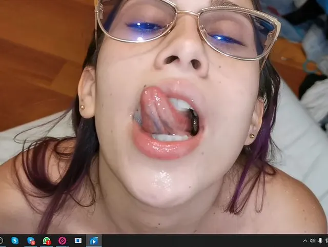 Blowjob, Masturbation und Sperma im Gesicht