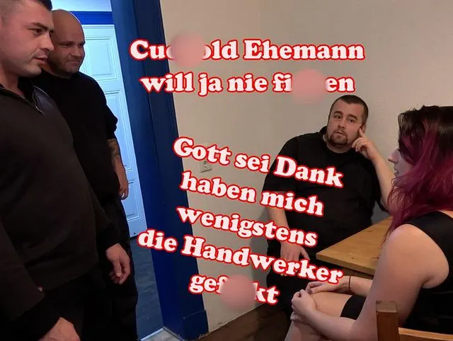 Cuckold Ehemann will ja nie! Geiler 3er mit den Handwerkern