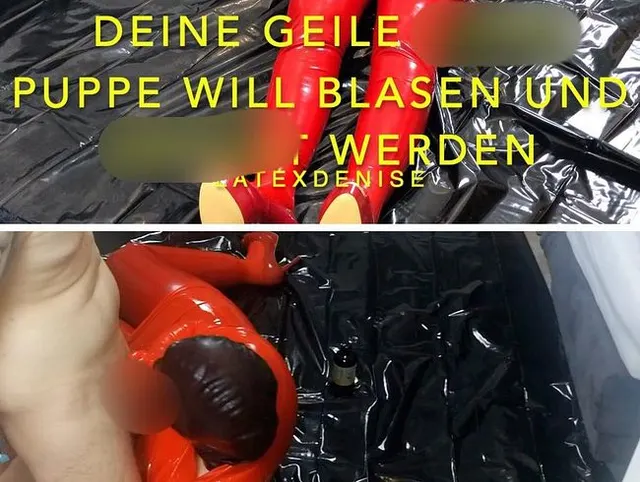 Deine geile Latex Puppe will blasen und gefickt werden! Kannst du widerstehen?