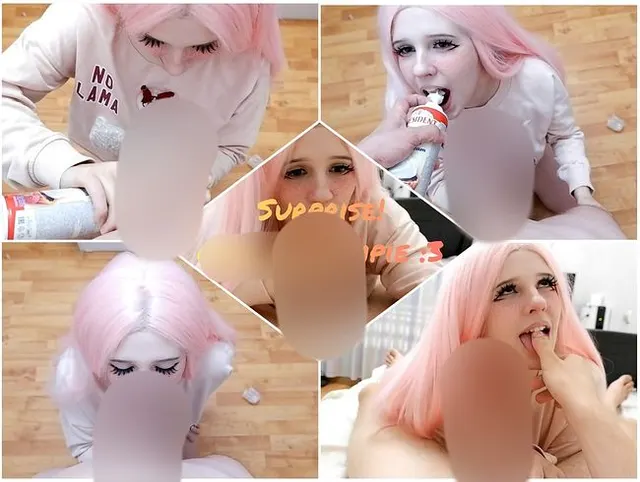 Schlagsahne Blowjob! Unerwarteter oraler Creampie :3