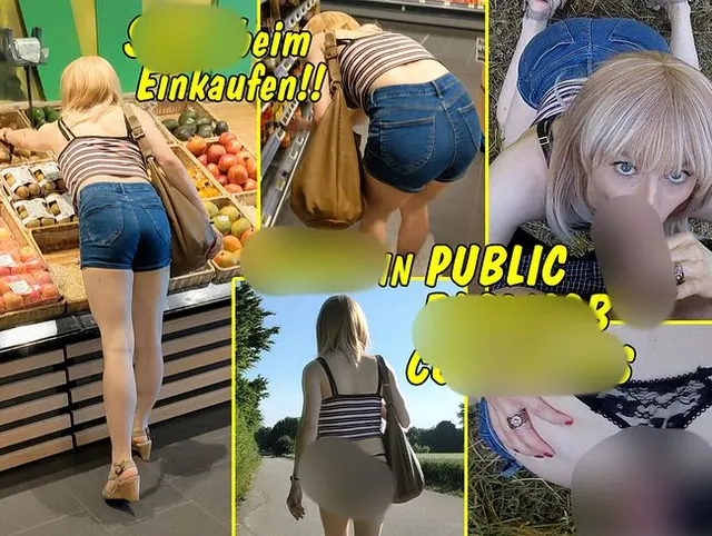 Sexy Outfit beim Einkaufen! Nackt in public, Blowjob und Cumshot auf meinen Arsch!