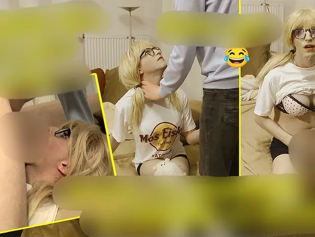 Kleine Teenie Göre will gefickt werden! Nichts da! Schwanz ins Blasmaul und Sperma ins Gesicht!