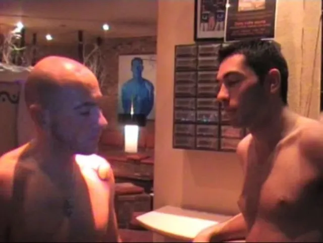 Fucked by a twink at work in sauna
