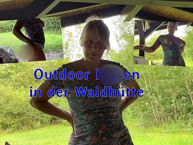 Oudoor Blasen in der Waldhütte