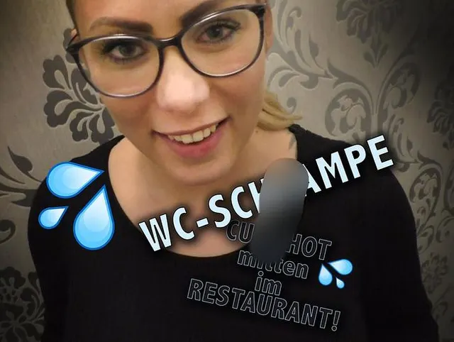 WC-SCHLAMPE - CUMSHOT mitten im RESTAURANT!