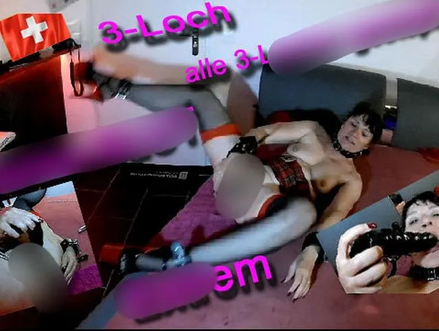 3Loch-Swiss-Fickstück | Perverse XXXL mit 2 Dildos!