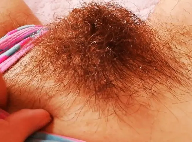 Meine extrem behaarte Muschi hautnah