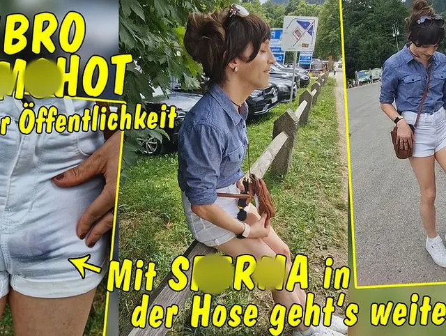 Cumshot mit Vibro-Stab in der Öffentlichkeit! Mit Sperma in der Hose durch Touri-Massen !!